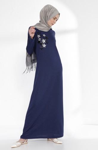 TUBANUR Sequined Dress 2979-11 Light Navy Blue 2979-11