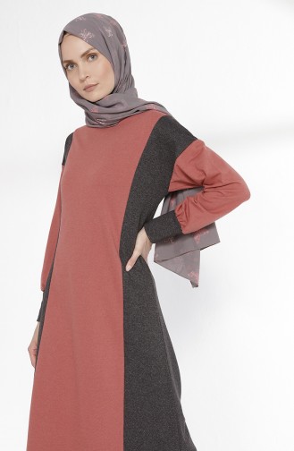 TUBANUR Garnili Dress 2941-13 Dark Dried Rose Antrasit 2941-13