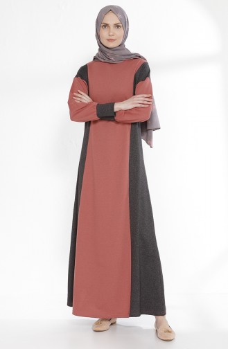 Robe Hijab Rose Pâle Foncé 2941-13