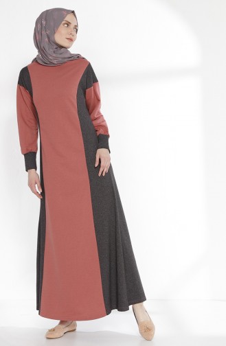 Robe Hijab Rose Pâle Foncé 2941-13
