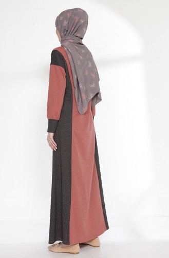 Robe Hijab Rose Pâle Foncé 2941-13