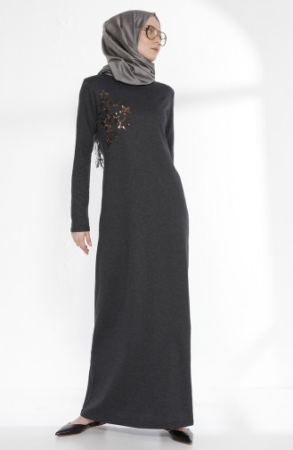 TUBANUR Sequined Dress 2979-03 Anthracite 2979-03