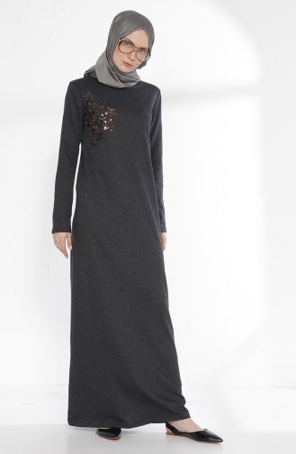 TUBANUR Sequined Dress 2979-03 Anthracite 2979-03