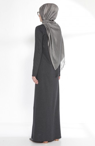 Anthrazit Hijab Kleider 2979-03