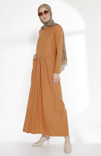 Keksfarbe Hijab Kleider 3092-09