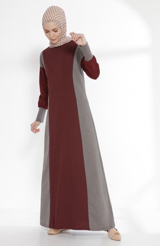 Claret red İslamitische Jurk 2941-14