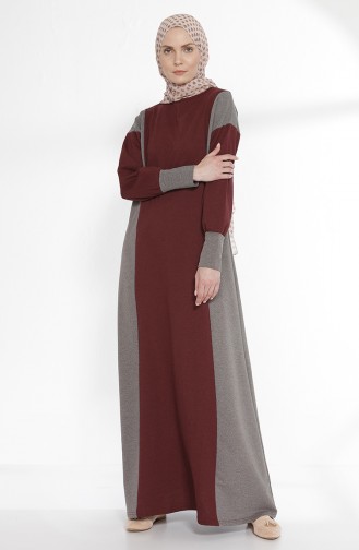 TUBANUR Garnili Dress 2941-14 Claret Red Antrasit 2941-14