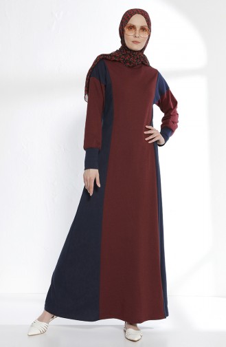 Navy Blue İslamitische Jurk 2941-11