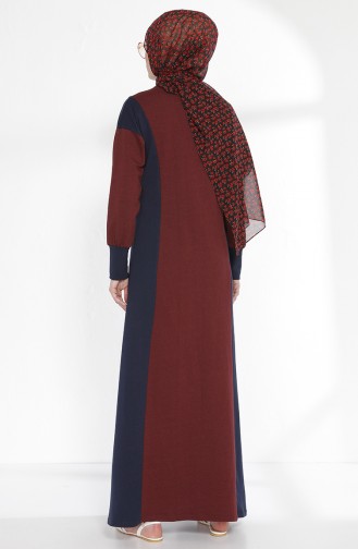 Navy Blue Hijab Dress 2941-11