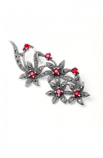 925 Silber Steinige Brosche ANYZK-BROS-010 Rot 010