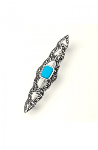 Broche en Argent Sterling 925 avec Pierre Turquoise	ANYZK-BROS-018	Turquoise 018
