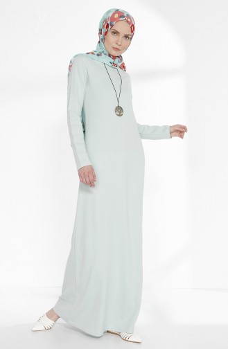 Kleid mit Zwei Garne und Halskette 2779-17 Mandel Grün 2779-17