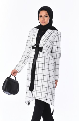 Veste à Carreaux 1036-01 Blanc 1036-01