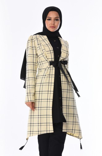 Karierte Jacke 1036-02 Creme 1036-02