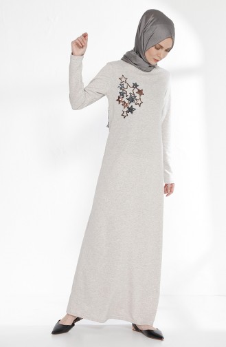 Naturfarbe Hijab Kleider 2979-07