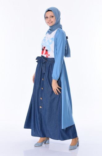 Navy Blue Skirt 4086-02