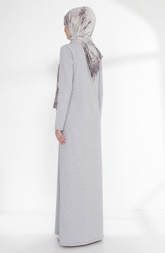 Kleid mit Halskette aus Zwei Garne Stoff 2779-01 Grau 2779-01