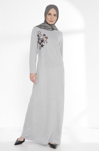 Gray Hijab Dress 2979A-01