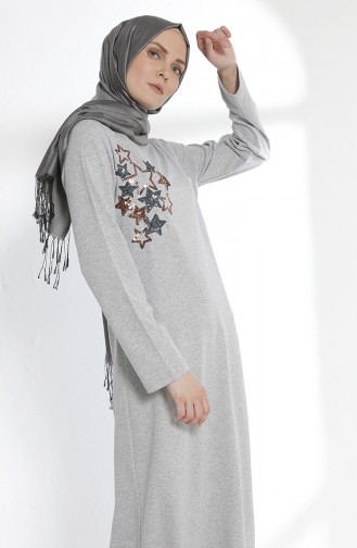 Gray Hijab Dress 2979A-01