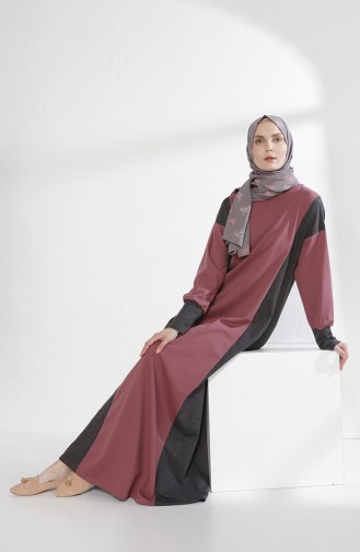 Kleid mit Patchwork 2941-12 Rosa Anthrazit 2941-12