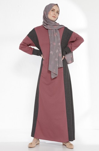 Kleid mit Patchwork 2941-12 Rosa Anthrazit 2941-12