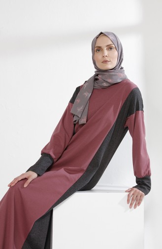 Kleid mit Patchwork 2941-12 Rosa Anthrazit 2941-12