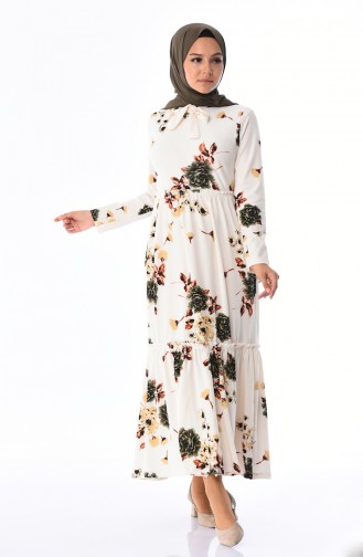Khaki Hijab Dress 4233-06