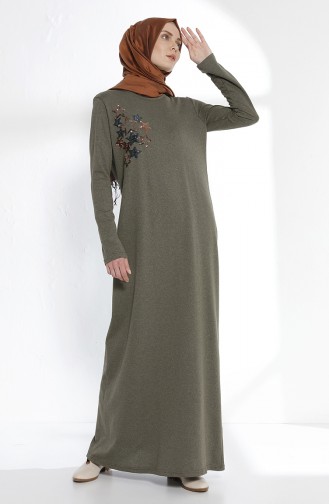 Khaki Hijab Dress 2979-10