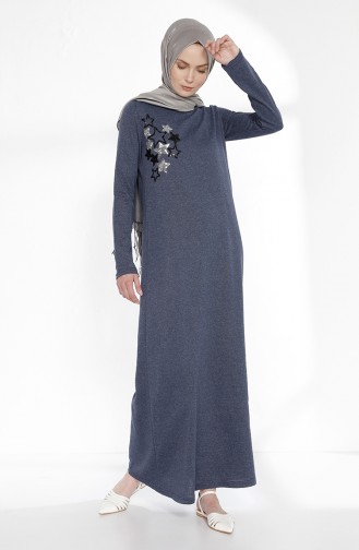 TUBANUR Sequined Dress 2979-06 Indigo 2979-06