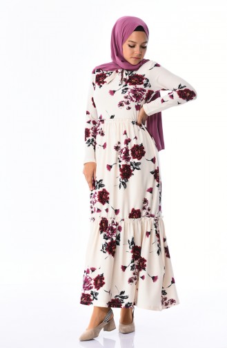 Naturfarbe Hijab Kleider 4233-02