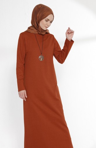 Robe Hijab Couleur brique 2779-23