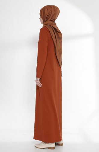 Ziegelrot Hijab Kleider 2779-23