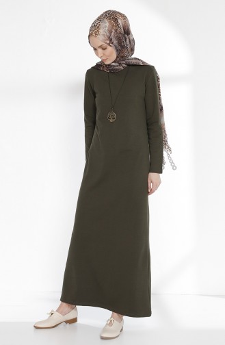 Robe Hijab Khaki Foncé 2779-14