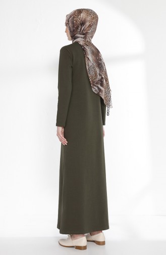 Robe avec Collier 2779-14 Vert Khaki Foncé 2779-14