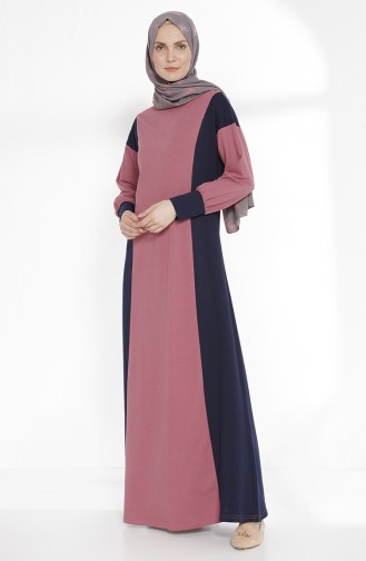 TUBANUR Garnili Dress 2941-07 Dried Rose Navy Blue 2941-07