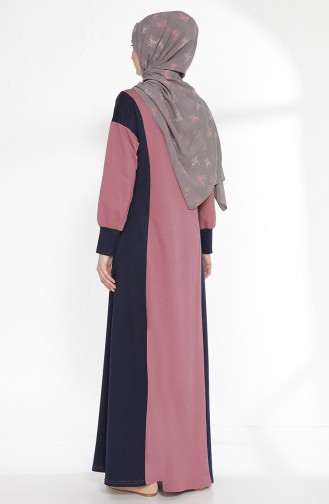 TUBANUR Garnili Dress 2941-07 Dried Rose Navy Blue 2941-07