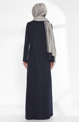 Dunkelblau Hijab Kleider 2979-01