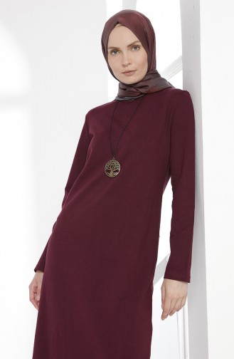 Kleid mit Halskette aus zwei Garne 2779-09 Zwetschge 2779-09