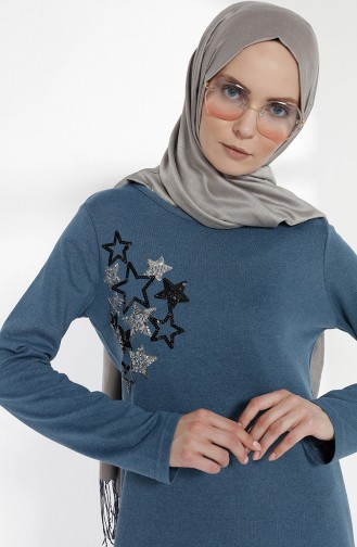Petroleum Hijab Kleider 2979-12