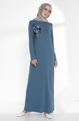 Robe Hijab Pétrole 2979-12