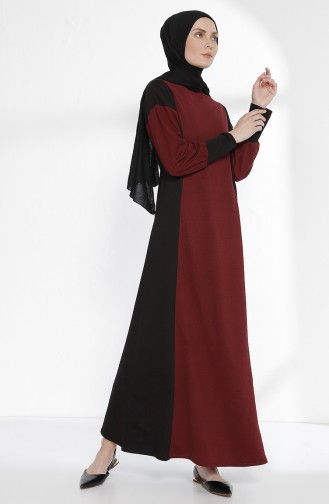 TUBANUR Garnili Dress 2941-04 Claret Red Black 2941-04