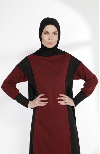 TUBANUR Garnili Dress 2941-04 Claret Red Black 2941-04