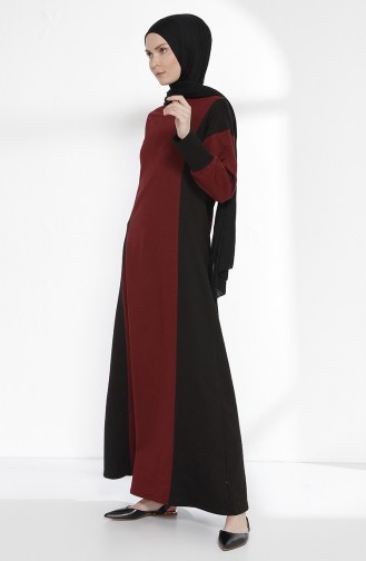 TUBANUR Garnili Dress 2941-04 Claret Red Black 2941-04