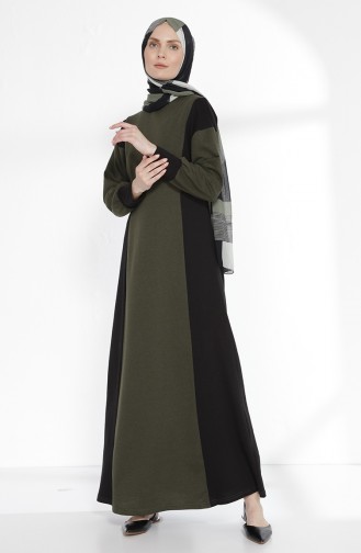 Robe Garnie 2941-01 Khaki Noir 2941-01