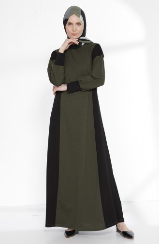 Robe Garnie 2941-01 Khaki Noir 2941-01