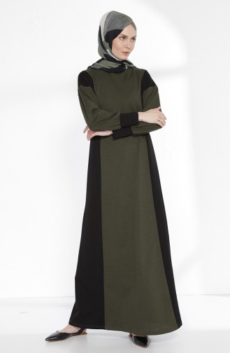 TUBANUR Garnili Dress 2941-01 Khaki Black 2941-01