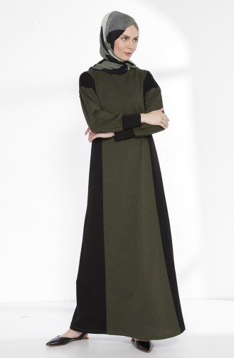 Robe Garnie 2941-01 Khaki Noir 2941-01