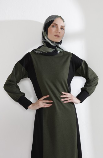 Robe Garnie 2941-01 Khaki Noir 2941-01