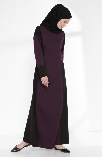 TUBANUR Garnili Dress 2941-06 Purple Black 2941-06