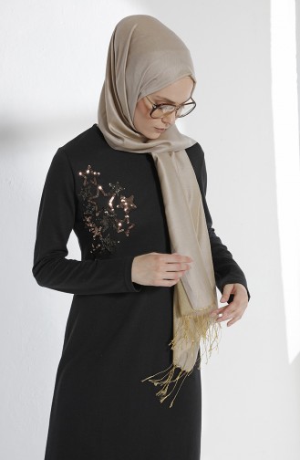 Schwarz Hijab Kleider 2979-08
